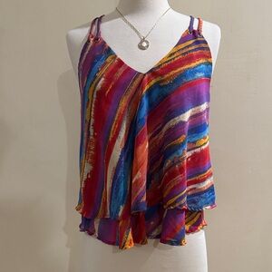 Truth Multicolor Striped V-Neck Layered Camisole